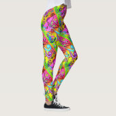 diagonale groovy psychedelische paddenstoelen leggings (Rechts)