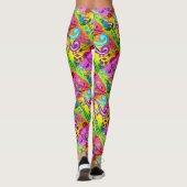 diagonale groovy psychedelische paddenstoelen leggings (Achterkant)