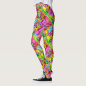 diagonale groovy psychedelische paddenstoelen leggings (Links)
