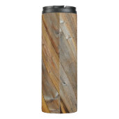 Diagonale houten planken *Personaliseer* Thermosbeker (Achterkant)