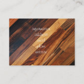 Diagonale houten vloer visitekaartje (Achterkant)