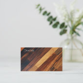 Diagonale houten vloer visitekaartje (Staand voorkant)