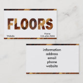 Diagonale houten vloer visitekaartje (Voorkant / Achterkant)