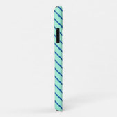 Diagonale instripes - aqua en marine Case-Mate iPhone case (Achterkant/rechts)