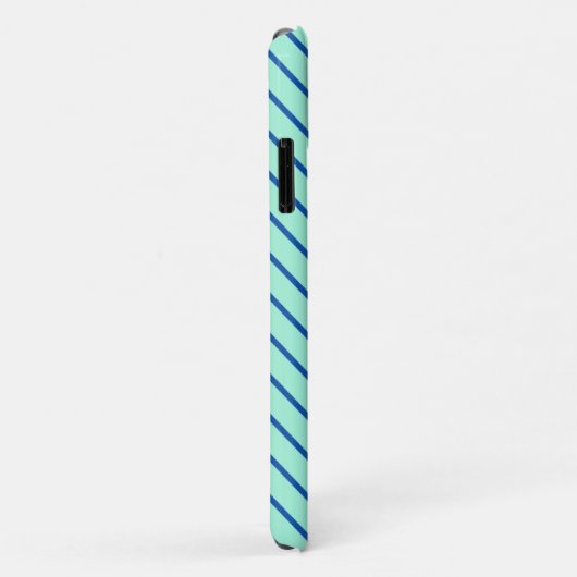 Diagonale instripes - aqua en marine Case-Mate iPhone case (Achterkant/rechts)