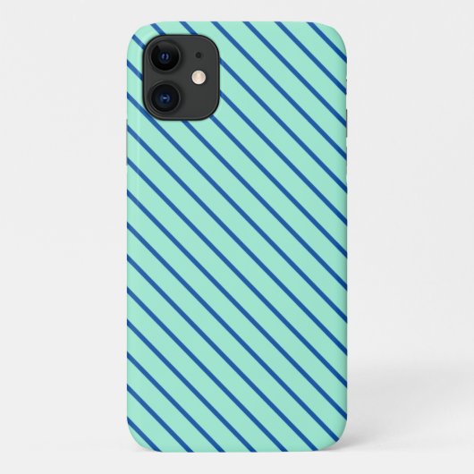 Diagonale instripes - aqua en marine Case-Mate iPhone case (Achterkant)