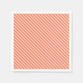Diagonale instripes - sinaasappel van koraal en wi servetten (Voorkant)