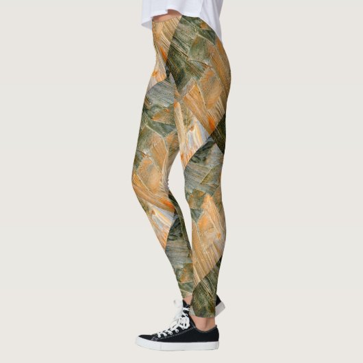 diagonale kajuithoeken bruin leggings (Links)