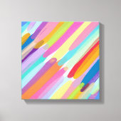 Diagonale kleurlijnen, Abstract schilderen Canvas Afdruk (Voorkant)