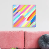 Diagonale kleurlijnen, Abstract schilderen Canvas Afdruk (Insitu (Woonkamer))