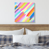 Diagonale kleurlijnen, Abstract schilderen Canvas Afdruk (Insitu (Slaapkamer))