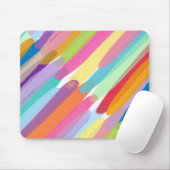 Diagonale kleurlijnen, Abstract schilderen Muismat (Met muis)