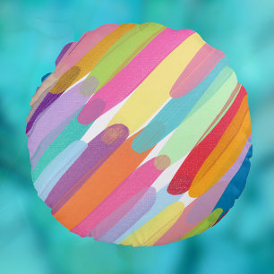 Diagonale kleurlijnen, Abstract schilderen Rond Kussen