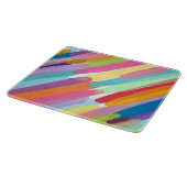 Diagonale kleurlijnen, Abstract schilderen Snijplank (Hoek)