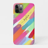 Diagonale kleurlijnen, naam, Abstract schilderij Case-Mate iPhone Case (Achterkant)