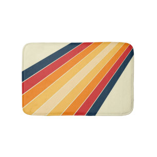 Diagonale kleurrijke retro stijl zonnestralen badmat