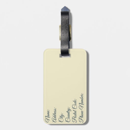 Diagonale kleurrijke retro stijl zonnestralen bagagelabel (Achterkant verticaal)