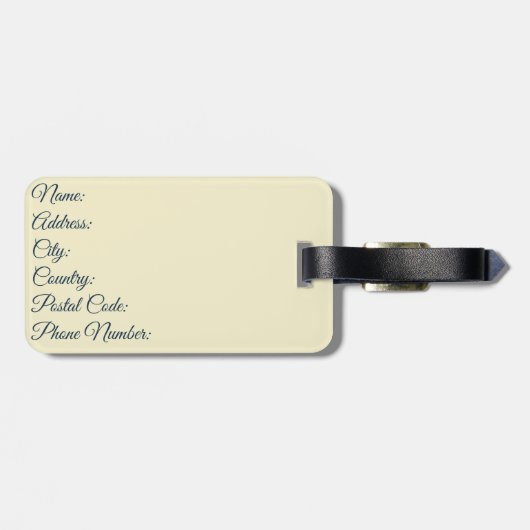 Diagonale kleurrijke retro stijl zonnestralen bagagelabel (Achterkant horizontaal)