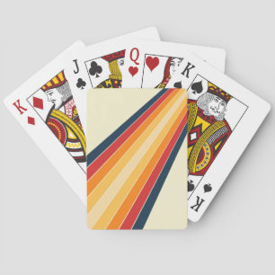 Diagonale kleurrijke retro stijl zonnestralen pokerkaarten