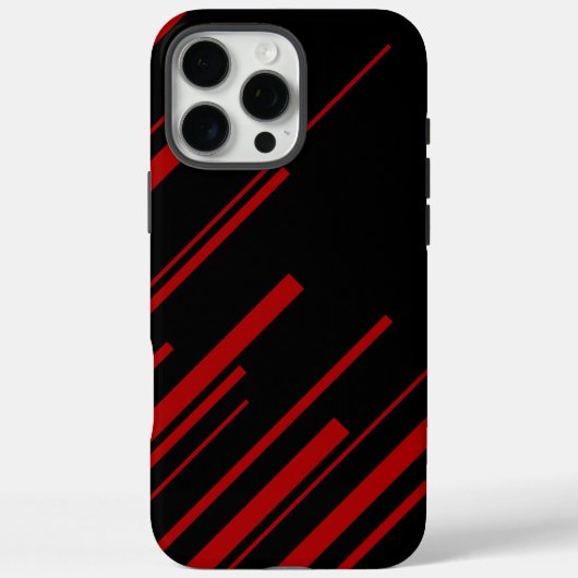 Diagonale lijnen in rood en zwart Case-Mate iPhone case (Achterkant)