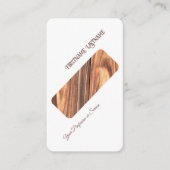 Diagonale minimale houten stijl interieurontwerper visitekaartje (Voorkant)