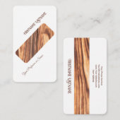 Diagonale minimale houten stijl interieurontwerper visitekaartje (Voorkant / Achterkant)