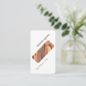 Diagonale minimale houten stijl interieurontwerper visitekaartje (Staand voorkant)