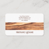 Diagonale minimale houten stijl interieurontwerper visitekaartje (Achterkant)