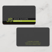 Diagonale moderne strepen | grijs, limoengroen & z visitekaartje (Voorkant / Achterkant)