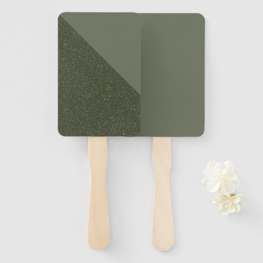Diagonale Moss Green Custom Event Fan Handwaaier (Voorkant en achterkant)