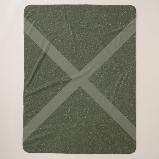Diagonale Moss Green Sherpa Blanket Deken (Voorkant)