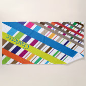 Diagonale Multicolor-lijnen Strandlaken (Voorkant)