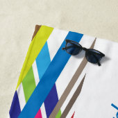 Diagonale Multicolor-lijnen Strandlaken (In situ)