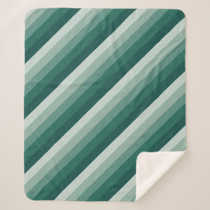 diagonale ombre-strepen in groene tinten sherpa deken