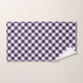 Diagonale Paarse en witte Gingham geruite handdoek (Handdoek)