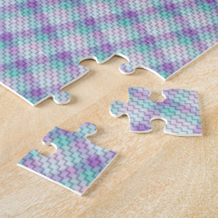 Diagonale pastel getinte plaid legpuzzel