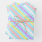 Diagonale pastelstrepen Verpakking Papier Platte v Inpakpapier Vel (In situ)