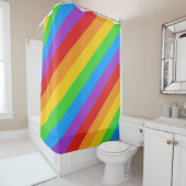Diagonale Rainbow Pride Douchegordijn: Vetgedrukte Douchegordijn (In situ)