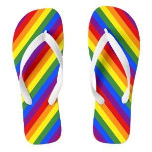 Diagonale Rainbow Stripe Patroon LGBT Pride Teenslippers
