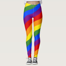 Diagonale Rainbow Stripes LGBT Pride Leggings