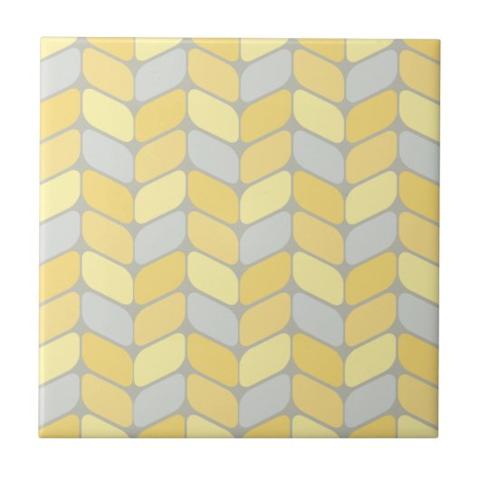  diagonale rechthoeken Geel grijs Tegeltje (Voorkant)