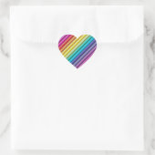 Diagonale regenboog hart sticker (Tas)