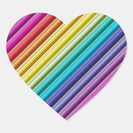Diagonale regenboog hart sticker (Voorkant)