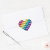 Diagonale regenboog hart sticker (Envelop)