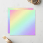 Diagonale regenbooggradiënt pasta notitiekaartje (Voorkant / Achterkant in situ)