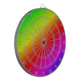 Diagonale regenbooggradiënt rood tot groen dartbord (Voorkant Links)
