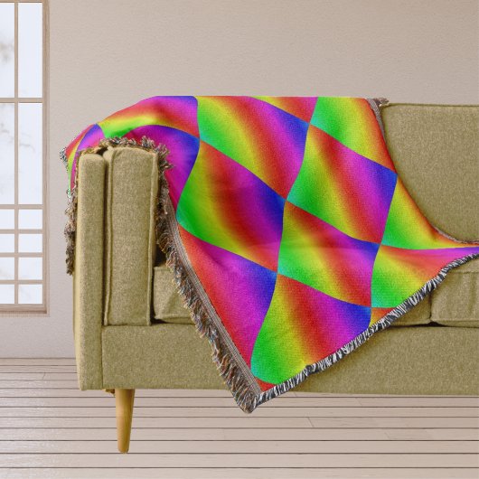 Diagonale regenbooggradiënt rood tot groen deken