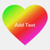Diagonale regenbooggradiënt rood tot groen hart sticker (Voorkant)