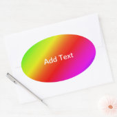 Diagonale regenbooggradiënt rood tot groen ovale sticker (Envelop)