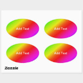 Diagonale regenbooggradiënt rood tot groen ovale sticker (Vel)